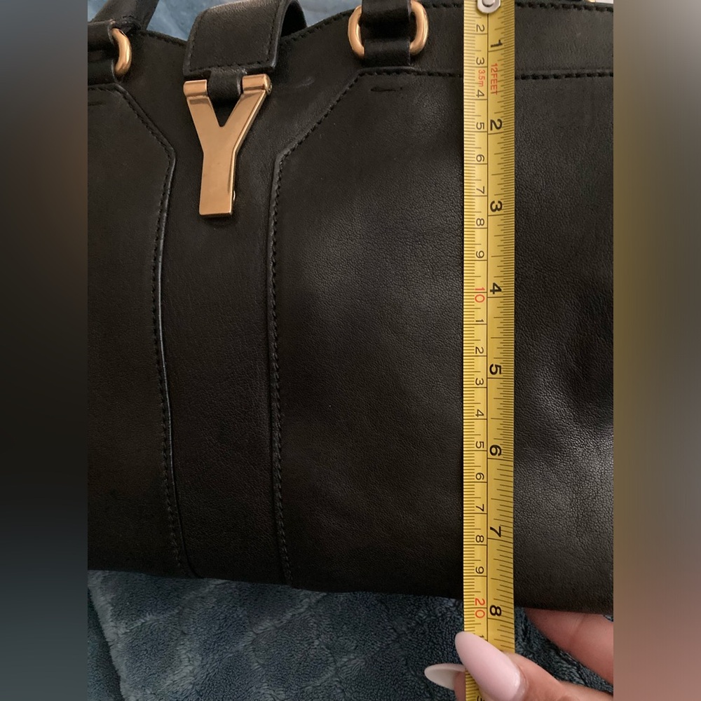 SOLD LABOR YAY SALE! Yves Saint Laurent Y Cabas Black Satchel with Gold Hardware - Picture 15 of 16